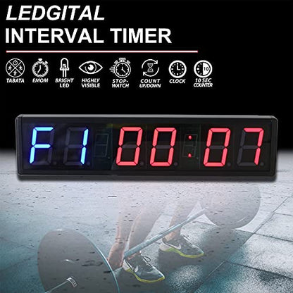 20 Inch Gym Timer for Workouts, Remote Control & Wall Mount