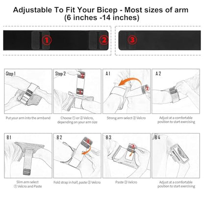 HAISSKY Running Armband with Earphone Pouch Fits Phones up to 6.9" - color: Black (Up to 6.9''), size: Medium