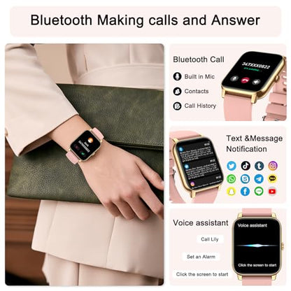 Smart Watch for Women Fitness Tracker: Smart Watches for Women Digital Mens Watches Make/Answer Call Waterproof Running Smartwatch Android Phone iPhone Samsung Compatible Heart Rate Monitor