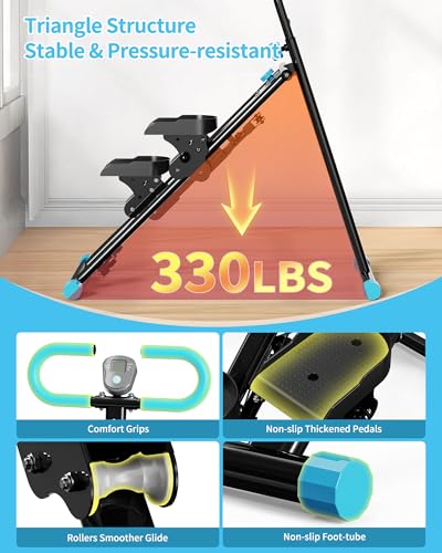 Stair Stepper for Home, Vertical Climber Workout Machine with Handlebar - color: Blue