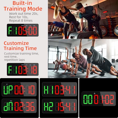 PELLOR Gym Timer Clock, Interval Timer for Home Gym Room - color: Green-red