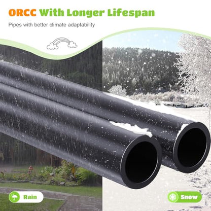ORCC 16 15 14 12 10 8FT Kids Trampoline, 1300LBS Weight Capacity Trampoline with Basketball Hoop Water Sprinkler Spiral Ground Stakes Outdoor Yard Trampolines for Kids Adults
