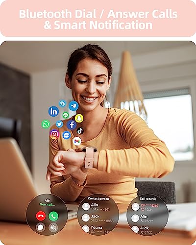 Parsonver Smart Watch for Women(Answer/Make Calls), Fitness Tracker Watch - color: Rose gold