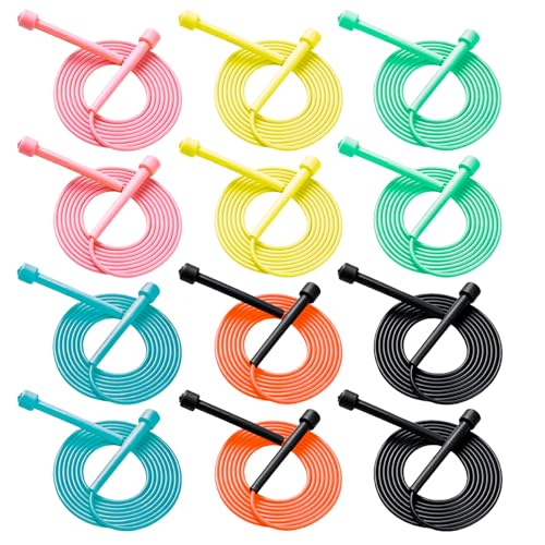Adjustable Jump Rope Bulk, 9.2 ft Tangle-Free Speed Skipping Rope for workouts, group training, teams, family and Gym Class - color: Multicolor, size: 12
