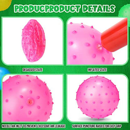 Jerify Knobby Balls Spiky Sensory Bouncy Balls Bulk - color: Multicolor