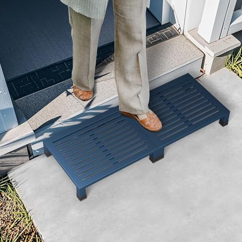 One Step Stool Platform 3.8" Height for Adults, Kids. Heavy Duty/Portable/Nonslip/Durable Construction Safe Step Stool for Bedroom/Kitchen Bed, Bathroom,Kitchen，Garden (Dark Blue) - color: Dark Blue