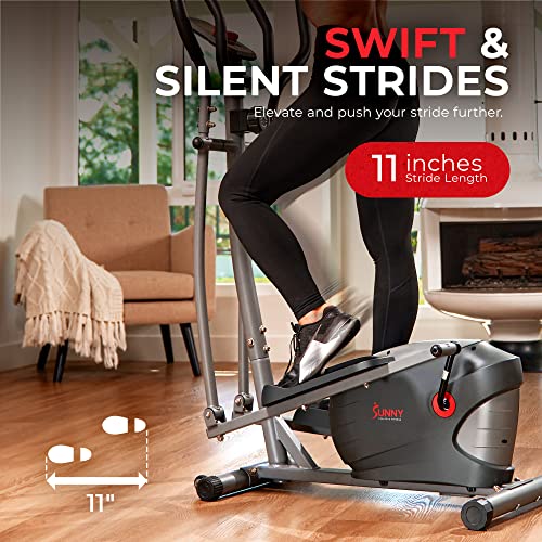 Sunny Health & Fitness Upright Elliptical for Full Body Arm Leg Workout - color: Matte Black