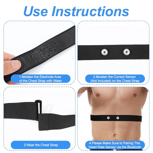 Heart Rate Monitor Chest Band Strap Replacement Adjustable Soft Heart Rate Monitor Chest Replacement Strap Waterproof Chests Straps Replacements