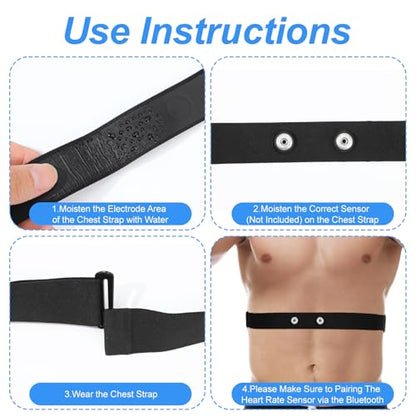 Heart Rate Monitor Chest Band Strap Replacement Adjustable Soft Heart Rate Monitor Chest Replacement Strap Waterproof Chests Straps Replacements