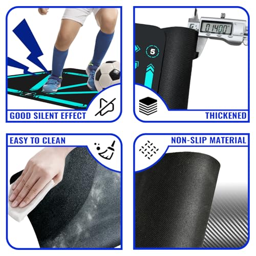 Soccer Training Mat, Soccer Training Equipment, Soccer Gifts for Boys 8-12 - color: Black-Green, size: 47*31 IN