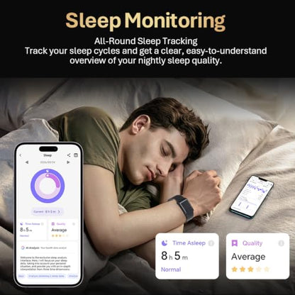 Yihou Screenless Fitness Tracker GPS Smart Bracelet Heart Rate Sleep Monitor Health Tracker Fall Detection SOS Call Pedometer Step Counter AI-Powered Activity Tracker Waterproof Nylon Wrist Band - color: Beige