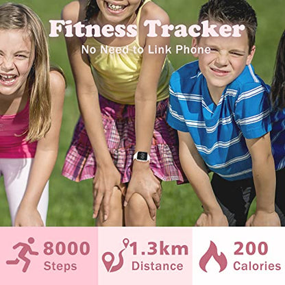 Kids Watches for Girls Boys Digital Sport Watch with Step Counter Pedometer Vibration Alarm Clock, No App Waterproof Fitness Tracker Kids Watch Boys Girls Teens Students Ages 5-16 - color: 004-E-White