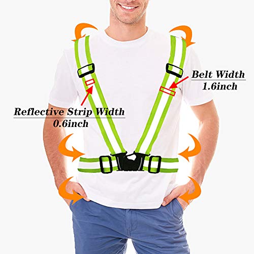 5 Pack Mount Marter Safety Reflective Vest, High Visibility for Running - color: Green