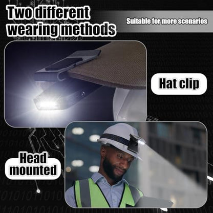 Aurelema 4 Pcs LED Clip on Cap Lights USB Rechargeable Waterproof