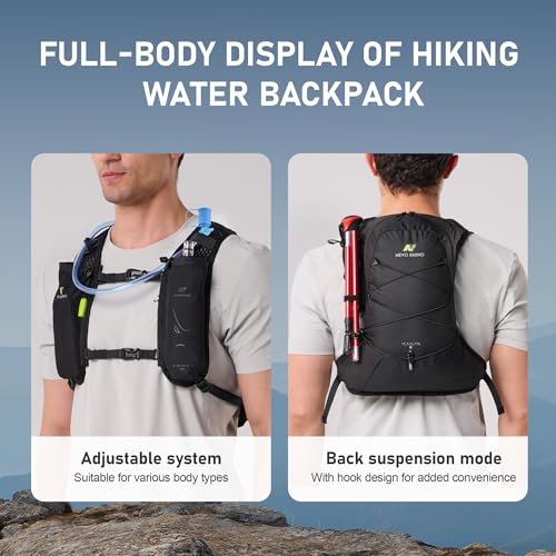 N NEVO RHINO Hydration Backpack,Lightweight Water Backpack with 2L Bladder - color: Black