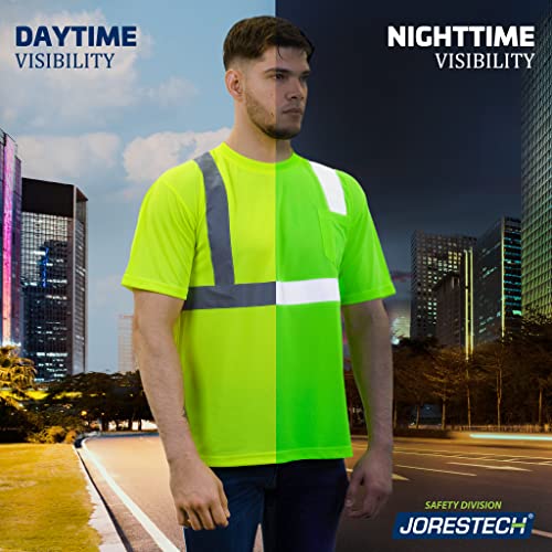 JORESTECH Class 2 Hi-Vis Reflective Safety T-Shirt - color: Yellow, size: Small