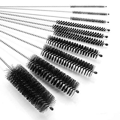 CiaraQ Bottle Cleaning Brushes, 8 Inch Nylon Tube Brush Set - color: Black, size: 8.0 Inch (10pcs)