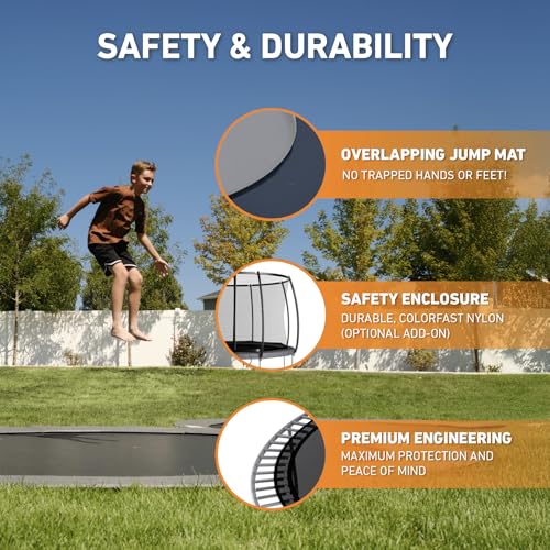 Avyna Premium In-Ground Trampoline – Outdoor Trampoline for Kids and Adults with Advanced Safety Features - size: 14 FT - Round