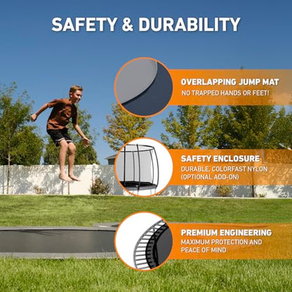 Avyna Premium In-Ground Trampoline – Outdoor Trampoline for Kids and Adults with Advanced Safety Features - size: 14 FT - Round