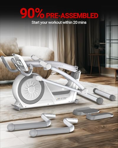 HARISON Elliptical Machine, 350 LB Capacity, 16-Level Resistance - color: Silver