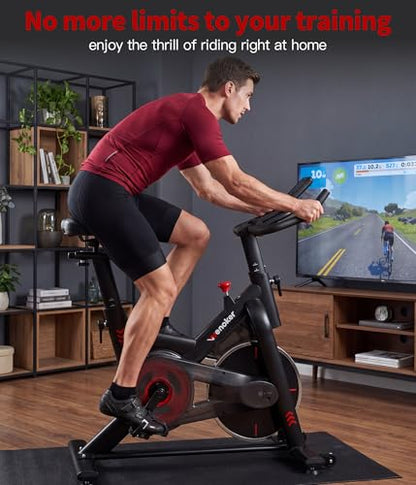 Magnetic Exercise Bike for Home – Adjustable Silent Spin Bike with 350lb Capacity, APP Connectivity, LCD Monitor & Device Holder – Indoor Cycling Bike for Cardio & Weight Loss
