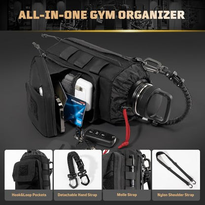 1TG Tactical Magnetic Gym Bag for Men, Magnetic Gym Water Bottle Bag - color: Black