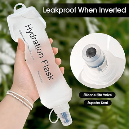 GUYI GYGYL Soft Flask Collapsible Water Bottle for Sports, 500ml White 2pcs - color: 2Pcs 500ml White