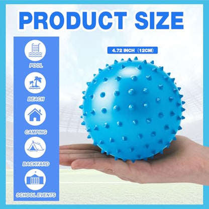 Jerify Knobby Balls Spiky Sensory Bouncy Balls Bulk - color: Blue