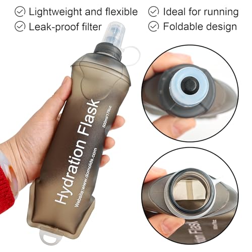 WILDREEDS 150ml Soft Flask, TPU Collapsible Soft Water Bottle for Hydration Pack, Running Vest, Folding Water Bottle for Hiking Cycling Climbing-1Pcs, Grey - color: 150ml Grey
