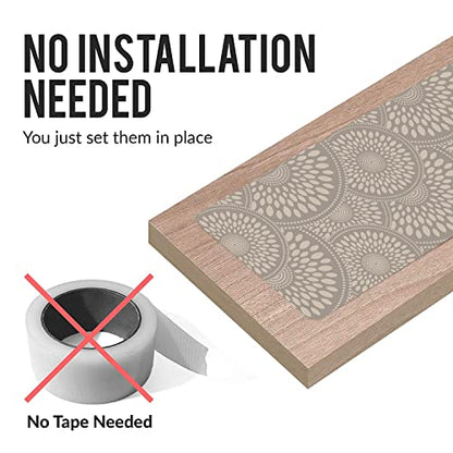 Set of 7 Stair Treads Ultra-Thin with Non Slip Rubber Backing 9”x26” Latte 7 Pieces - color: Latte, size: Design #1
