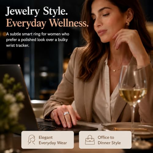 Smart Ring for Women with Enamel Health Ring Fitness Ring Fitness Tracker with Sleep Heart Rate Monitoring Distance Pedometer Calorie for Android iOS - size: 9