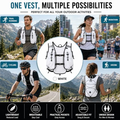 Running Hydration Vest Backpack with 1.5L Bladder for Men Women - color: white, size: with hydration