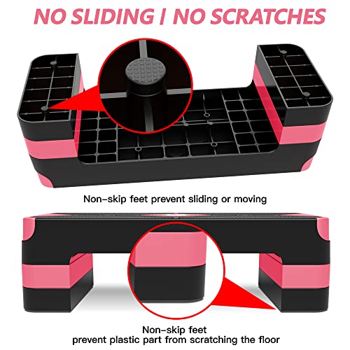 GYMMAGE Aerobic Exercise Step, Adjustable Height, - color: E