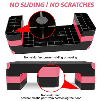 GYMMAGE Aerobic Exercise Step, Adjustable Height, - color: E