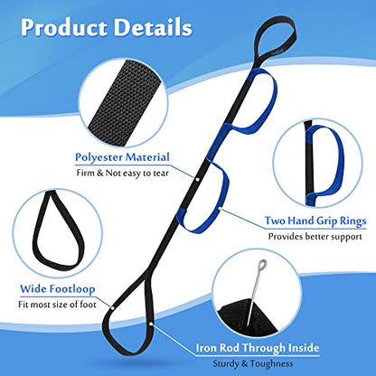 Leg Lifter Strap Medical Foot Lift After Surgery for Knee Hip Replacement Recovery Kit Mobility Aids Physical Therapy Leg Pull Strap Rigid Loop Foot Lifter Thigh Portable Leg Lifting Strap - 37" Long