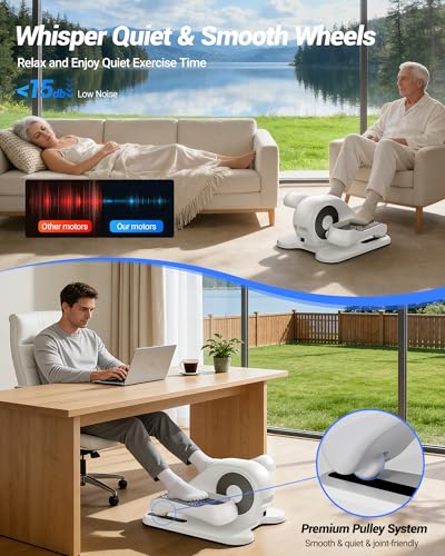 UMAY Under Desk Elliptical Eclipse Leg Exerciser Electric as seen on TV - color: Off-White