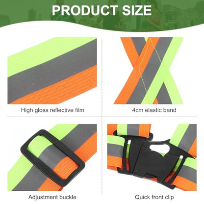PATIKIL Reflective Safety Vest, Hi-Vis Safety Vests, Adjustable High Visibility Reflective Strips for Outdoor Jogging - color: Yellow/Orange
