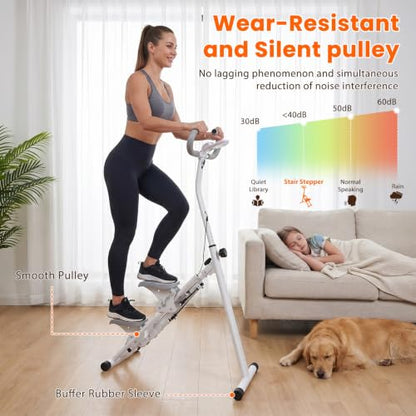 Stair Stepper for Home Gym Exercise, Vertical Climber Exercise Machine for Full Body Workout, Compact Folding Cardio E xercise Climber with Adjustable Handlebar