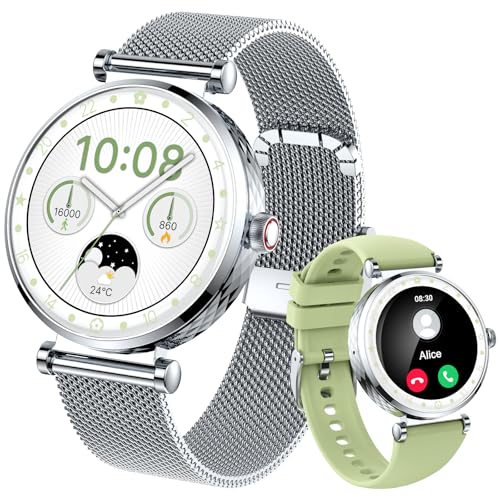 Smart Watch for Women, HD AMOLED Display Fitness Tracker for Android iOS - color: Silver