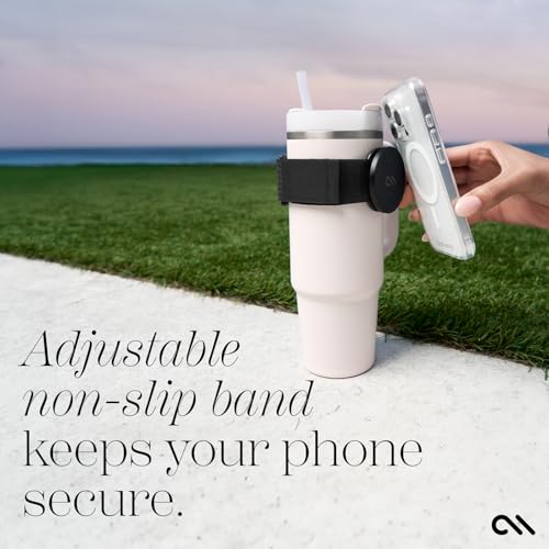 Case-Mate Magnetic Phone Holder Strap for Water Bottles & Tumblers - Black