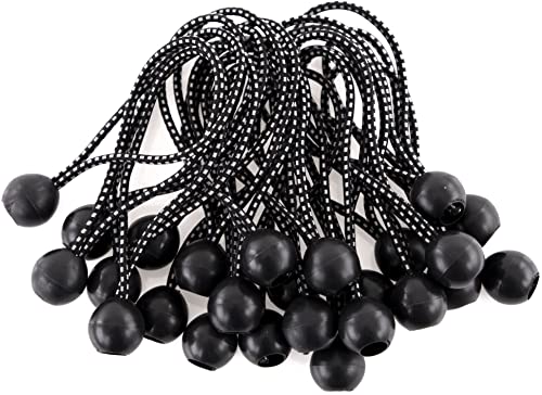 Kotap BB-6B Ball Bungee Cord, Heavy-Duty & Versatile, Indoor & Outdoor, Tarp Tie-Down, Organize & Secure, 6-Inch, Black, 25 Pack - size: 6 Inch, style: 25-Pack