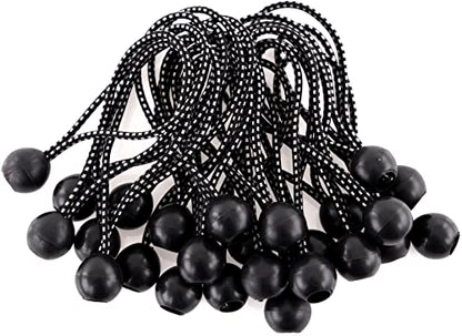 Kotap BB-6B Ball Bungee Cord, Heavy-Duty & Versatile, Indoor & Outdoor, Tarp Tie-Down, Organize & Secure, 6-Inch, Black, 25 Pack - size: 6 Inch, style: 25-Pack