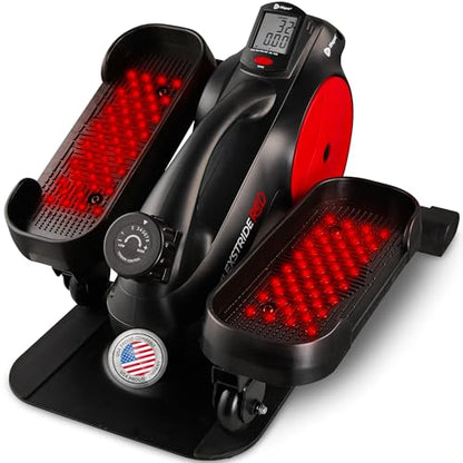 Lifepro Flexstride Under Desk Elliptical with Red Light Therapy Option - color: Red