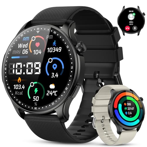 Smart Watch for Men Women Fitness: Waterproof Running Digital Mens Watches Step Pedometer Tracker Make Answer Call SpO2 Sleep Heart Rate Monitor Smartwatch Android Phone iPhone Samsung Compatible