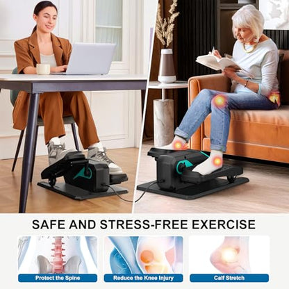Under Desk Elliptical Leg Exerciser While Sitting for Seniors - color: Blue