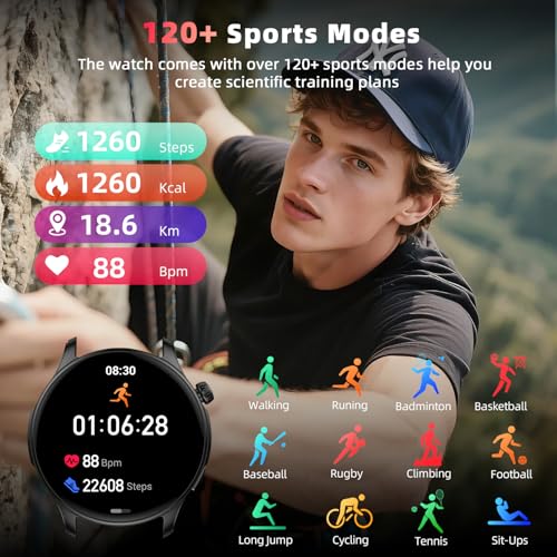 Smart Watch for Men Women Fitness: Waterproof Make Answer Call Smart Watches for Men Running Smartwatch for Android/iPhone Samsung Compatible Digital Mens Watches Activity Pedometer Heart Rate Monitor