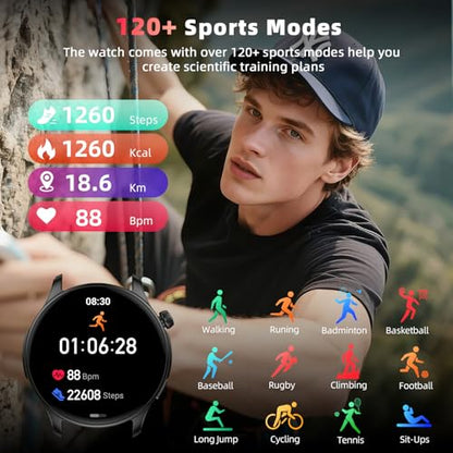Smart Watch for Men Women Fitness: Waterproof Make Answer Call Smart Watches for Men Running Smartwatch for Android/iPhone Samsung Compatible Digital Mens Watches Activity Pedometer Heart Rate Monitor