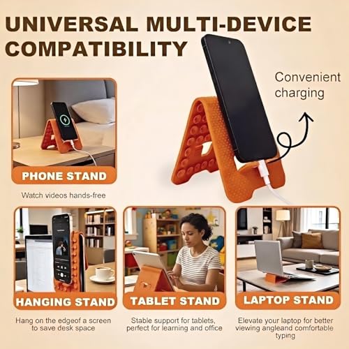 Foldable Silicone Phone Holder, 2026 New Portable Foldable Double-Sided Usable Silicone Phone Holder, Multi-Position Adjustable Non-Slip Mobile Phone Mount Suitable for Tablets, Treadmills, Desks