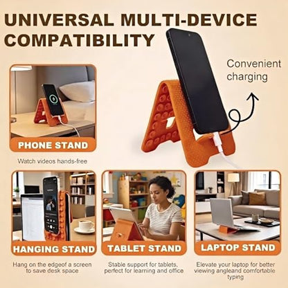 Foldable Silicone Phone Holder, 2026 New Portable Foldable Double-Sided Usable Silicone Phone Holder, Multi-Position Adjustable Non-Slip Mobile Phone Mount Suitable for Tablets, Treadmills, Desks