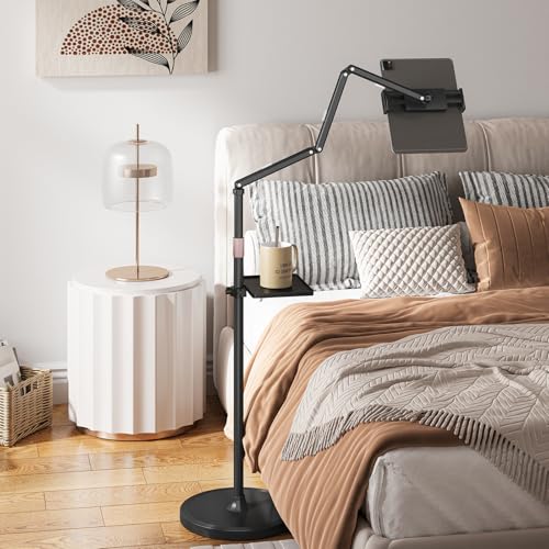Tablet Floor Stand with Removable Tray, Height Adjustable iPad Floor Stand - size: Tri-Fold